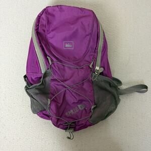 REI Sprig 12 Kids Hiking Backpack Purple Daypack Hydration Whistle Pack